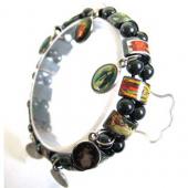 Magnetic Hematite Religious Sealed Icon Bracelet 7.8inch